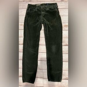 AG ADRIANO GOLDSCHMIED The Stevie Ankle Green Corduroy Jeans 27R